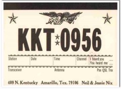 KKT-0956 Neil Nix Amarillo Texas 1960s Vintage Postcard CB Radio QSL KKT-0956 Neil Nix Amarillo Texas 1960s Vintage Postcard CB Radio QSL