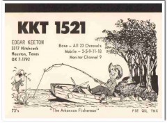 KKT-1521 Edgar Keeton Houston TX 1960s Vintage Postcard CB Radio QSL KKT-1521 Edgar Keeton Houston TX 1960s Vintage Postcard CB Radio QSL