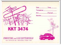 KKT-3474 Leo Sutterfield Houston Texas 1960s Vintage Postcard CB QSL KKT-3474 Leo Sutterfield Houston Texas 1960s Vintage Postcard CB QSL