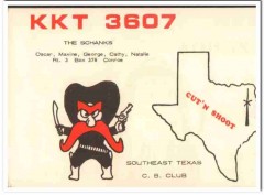 KKT-3607 Oscar Schank Conroe Texas 1960s Vintage Postcard CB Radio QSL KKT-3607 Oscar Schank Conroe Texas 1960s Vintage Postcard CB Radio QSL