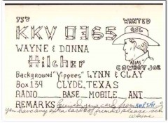 KKV-0365 Wayne Hilcher Clyde Texas 1960s Vintage Postcard CB Radio QSL KKV-0365 Wayne Hilcher Clyde Texas 1960s Vintage Postcard CB Radio QSL