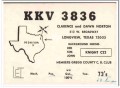 KKV-3836 Clarence Norton Longview TX 1960s Vintage Postcard CB QSL 1