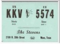 KKV-5574 Steve Stevens Waco TX 1960s Vintage Postcard CB Radio QSL 2