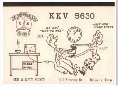 KKV-5630 Katy Geo Scott Dallas Texas 1960s Vintage Postcard CB QSL KKV-5630 Katy Geo Scott Dallas Texas 1960s Vintage Postcard CB QSL