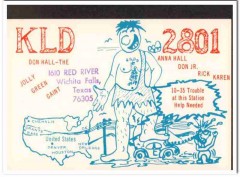 KLD-2901 Don Hall Wichita Falls Texas 1960s Vintage Postcard CB QSL