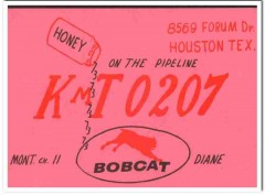 KMT-0270 Diane Bobcat Houston Texas 1960s Vintage Postcard CB QSL Card KMT-0270 Diane Bobcat Houston Texas 1960s Vintage Postcard CB QSL Card
