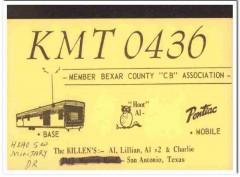 KMT-0436 Al Killen San Antonio Texas 1960s Vintage Postcard CB QSL