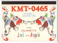 KMT-0465 Jack Crummett Galveston Texas 1960s Vintage Postcard CB QSL