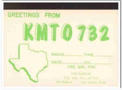 KMT-0732 Dick Parker Lake Jackson Texas 1960s Vintage Postcard CB QSL