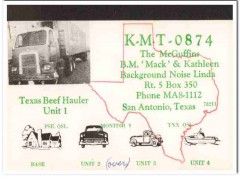 KMT-0874 Mack McGuffin San Antonio Texas 1960s Vintage Postcard CB QSL