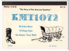 KMT-1072 Ed Morris San Antonio TX 1960s Vintage Postcard CB QSL Card