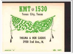 KMT-1530 Bob Gaddis Texas City TX 60s Vintage Postcard CB Radio QSL 1 KMT-1530 Bob Gaddis Texas City TX 60s Vintage Postcard CB Radio QSL 1
