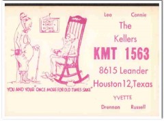 KMT-1563 Leo Keller Houston Texas 1960s Vintage Postcard CB Radio QSL KMT-1563 Leo Keller Houston Texas 1960s Vintage Postcard CB Radio QSL
