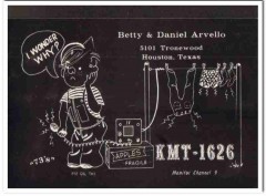 KMT-1626 Daniel Arvello Houston Texas 1960s Vintage Postcard CB QSL KMT-1626 Daniel Arvello Houston Texas 1960s Vintage Postcard CB QSL