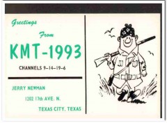 KMT-1993 Jerry Newman Texas City TX 1960s Vintage Postcard CB QSL Card KMT-1993 Jerry Newman Texas City TX 1960s Vintage Postcard CB QSL Card