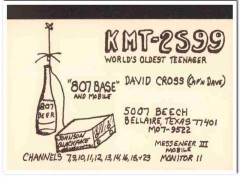 KMT-2599 David Cross Bellaire Texas 1960s Vintage Postcard CB QSL Card KMT-2599 David Cross Bellaire Texas 1960s Vintage Postcard CB QSL Card