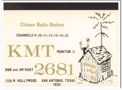 KMT-2681 Bob Jim Root San Antonio Texas 1960s Vintage Postcard CB QSL KMT-2681 Bob Jim Root San Antonio Texas 1960s Vintage Postcard CB QSL