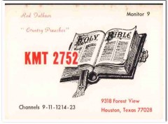 KMT-2752 Rod Falknor Houston Texas 1960s Vintage Postcard CB Radio QSL KMT-2752 Rod Falknor Houston Texas 1960s Vintage Postcard CB Radio QSL
