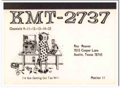 KMT-2737 Roy Weaver Austin Texas 1960s Vintage Postcard CB Radio QSL KMT-2737 Roy Weaver Austin Texas 1960s Vintage Postcard CB Radio QSL