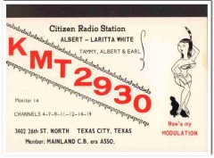 KMT-2930 Albert White Texas City TX 1960s Vintage Postcard CB QSL Card KMT-2930 Albert White Texas City TX 1960s Vintage Postcard CB QSL Card