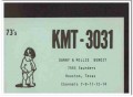 KMT-3031 Danny Benoit Houston Texas 1960s Vintage Postcard CB QSL 1
