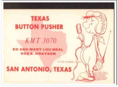 KMT-3070 Ed Neal San Antonio Texas 1960s Vintage Postcard CB Radio QSL