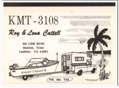 KMT-3108 Roy Cattell Houston Texas 1960s Vintage Postcard CB Radio QSL