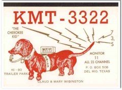 KMT-3322 Claud Wigington Del Rio Texas 1960s Vintage Postcard CB QSL