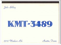 KMT-3489 Jake Sibley Austin Texas 1960s Vintage Postcard CB Radio QSL
