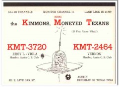 KMT-3720 Eloy Kimmons Austin TX 1960s Vintage Postcard CB QSL Card 1