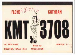 KMT-3708 Floyd Cothran Houston Texas 1960s Vintage Postcard CB QSL 1