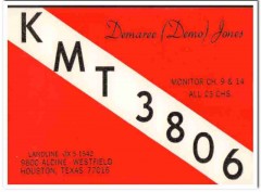 KMT-3806 Demo Jones Houston Texas 1960s Vintage Postcard CB QSL Card