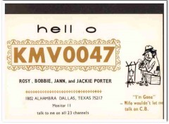 KMV-0047 Porter Family Dallas Texas 1960s Vintage Postcard CB QSL Card KMV-0047 Porter Family Dallas Texas 1960s Vintage Postcard CB QSL Card
