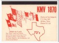 KMV-1870 Charles Sedgwick Abilene TX 1960s Vintage Postcard CB QSL 1
