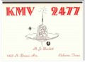 KMV-2477 M J Burdett Cleburne TX 1960s Vintage Postcard CB QSL Card 1