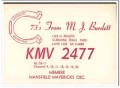 KMV-2477 M J Burdett Cleburne TX 1960s Vintage Postcard CB QSL Card 3