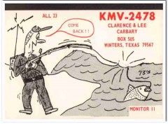 KMV-2478 Clarence Carbary Winters Texas 1960s Vintage Postcard CB QSL