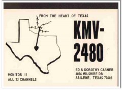 KMV-2480 Ed Gardner Abilene Texas 1960s Vintage Postcard CB Radio QSL