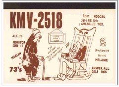 KMV-2518 Jap Hodges Amarillo TX 1960s Vintage Postcard CB QSL Card 2