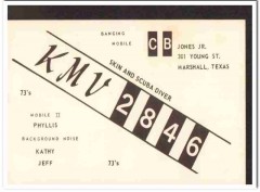 KMV-2846 CB Jones Jr Marshall Texas 1960s Vintage Postcard CB QSL Card