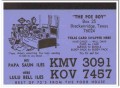 KMV-3091 Saun Iles Brechenridge Texas 1960s Vintage Postcard CB QSL 3