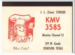 KMV-3585 Stew Stroud Denison Texas 1960s Vintage Postcard CB Radio QSL