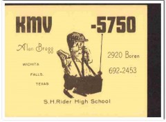 KMV-5750 Allan Bragg Wichita Falls Texas 1960s Vintage Postcard CB QSL