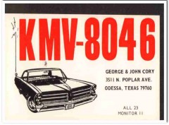 KMV-8046 George John Cory Odessa Texas 1960s Vintage Postcard CB QSL
