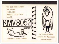 KMV-8052 Jim Payne Odessa Texas 1960s Vintage Postcard CB Radio QSL