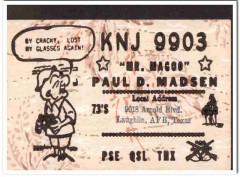 KNJ-9903 Paul Madsen Laughlin Afb Texas 1960s Vintage Postcard CB QSL
