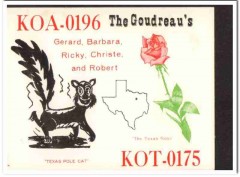 KOT-0196 Gerard Goudreau Wichita Falls TX 60s Vintage Postcard CB QSL