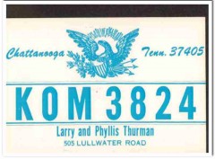 KOM-3824 Larry Thurman Chattanooga Tn 1960s Vintage Postcard CB QSL