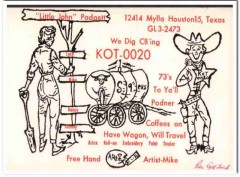 KOT-0020 John Padgett Houston TX 1960s Vintage Postcard CB QSL Card 1