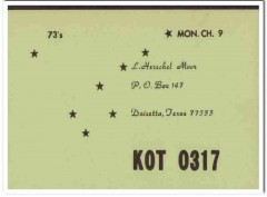KOT-0317 L Herschel Moor Daisetta Texas 1960s Vintage Postcard CB QSL